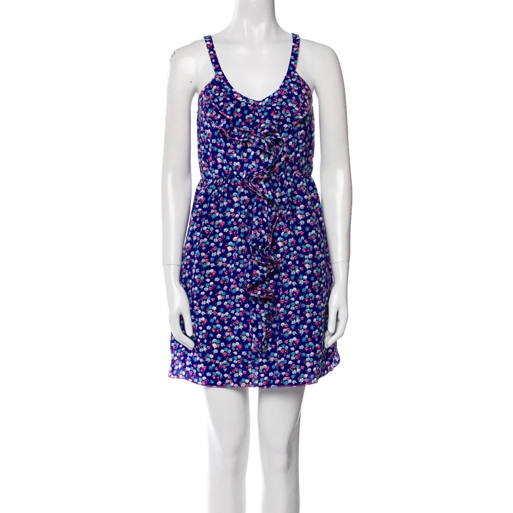 REBECCA TAYLOR Navy Blue Floral Mini Dress
